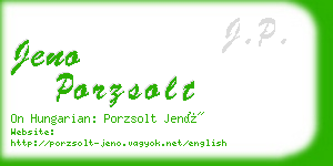 jeno porzsolt business card